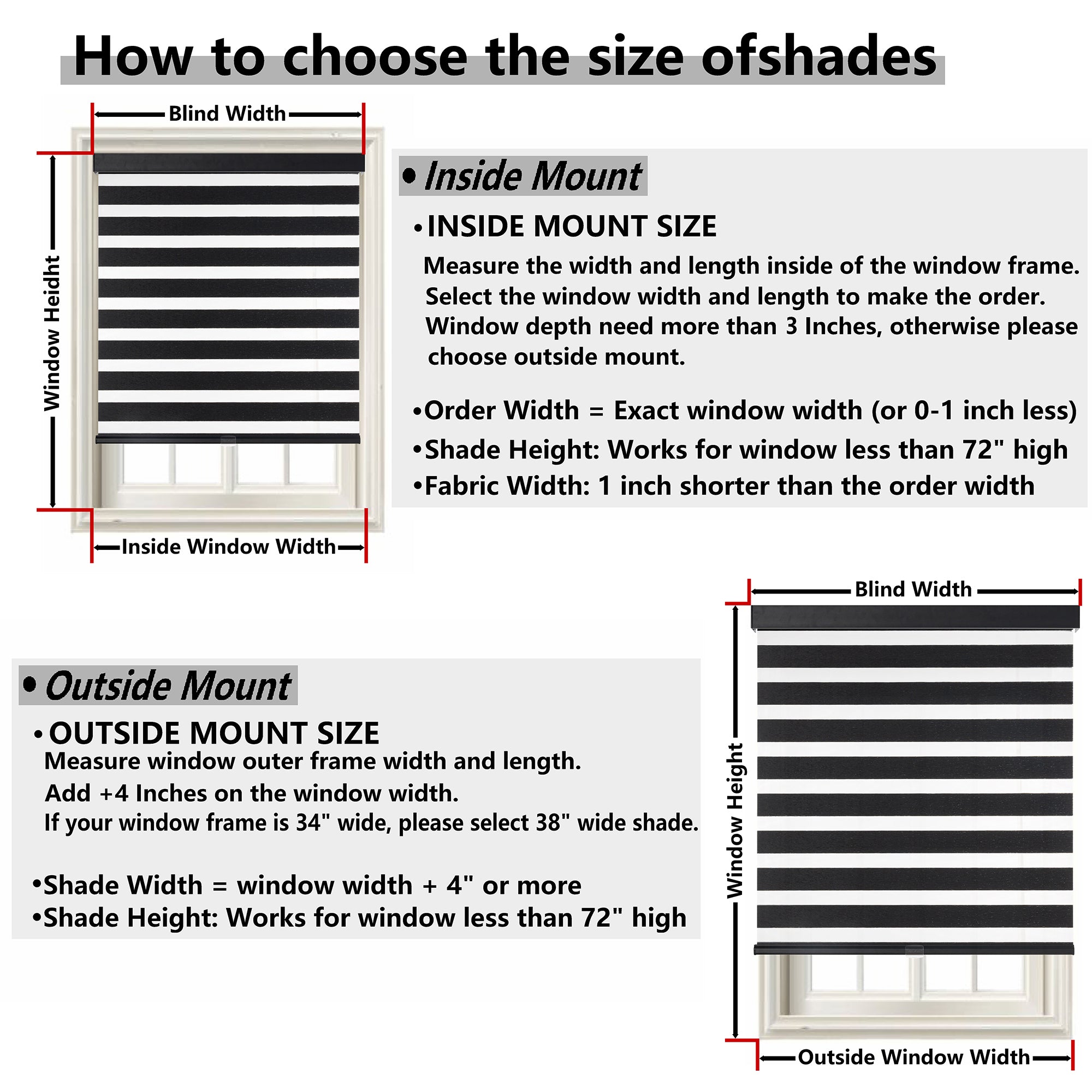 KALYSIE Cordless Zebra Blinds for Windows, Free-Stop Pull Down Roller Window Shades with Valance, Light Filtering Dual Layers Sheer Shades for Home and Office