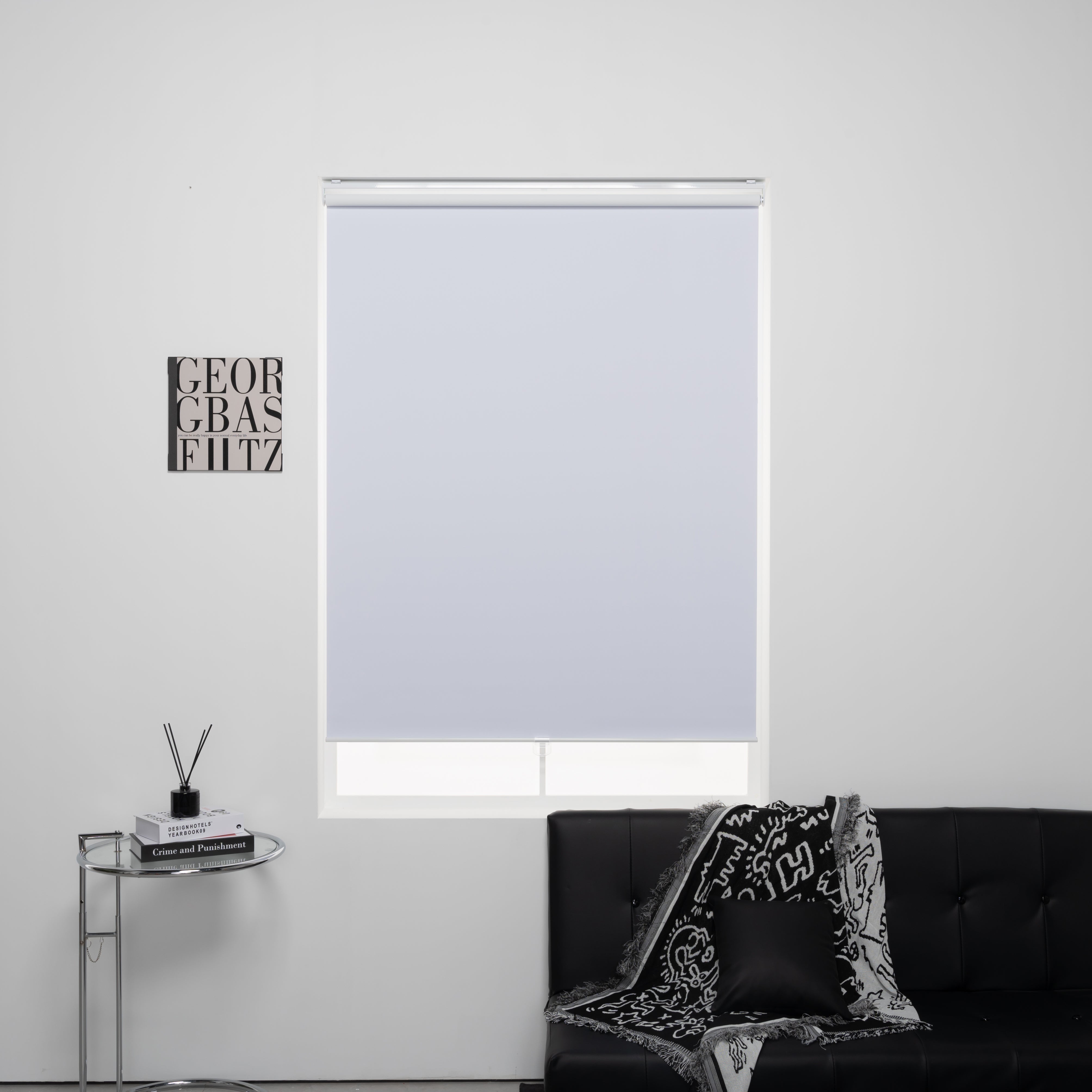 KALYSIE Cordless Roller Shades 100% Blackout Blinds for Windows and Doors, Pull Down Room Darkening Window Shades, White Color, Easy to Install for Home and Office.