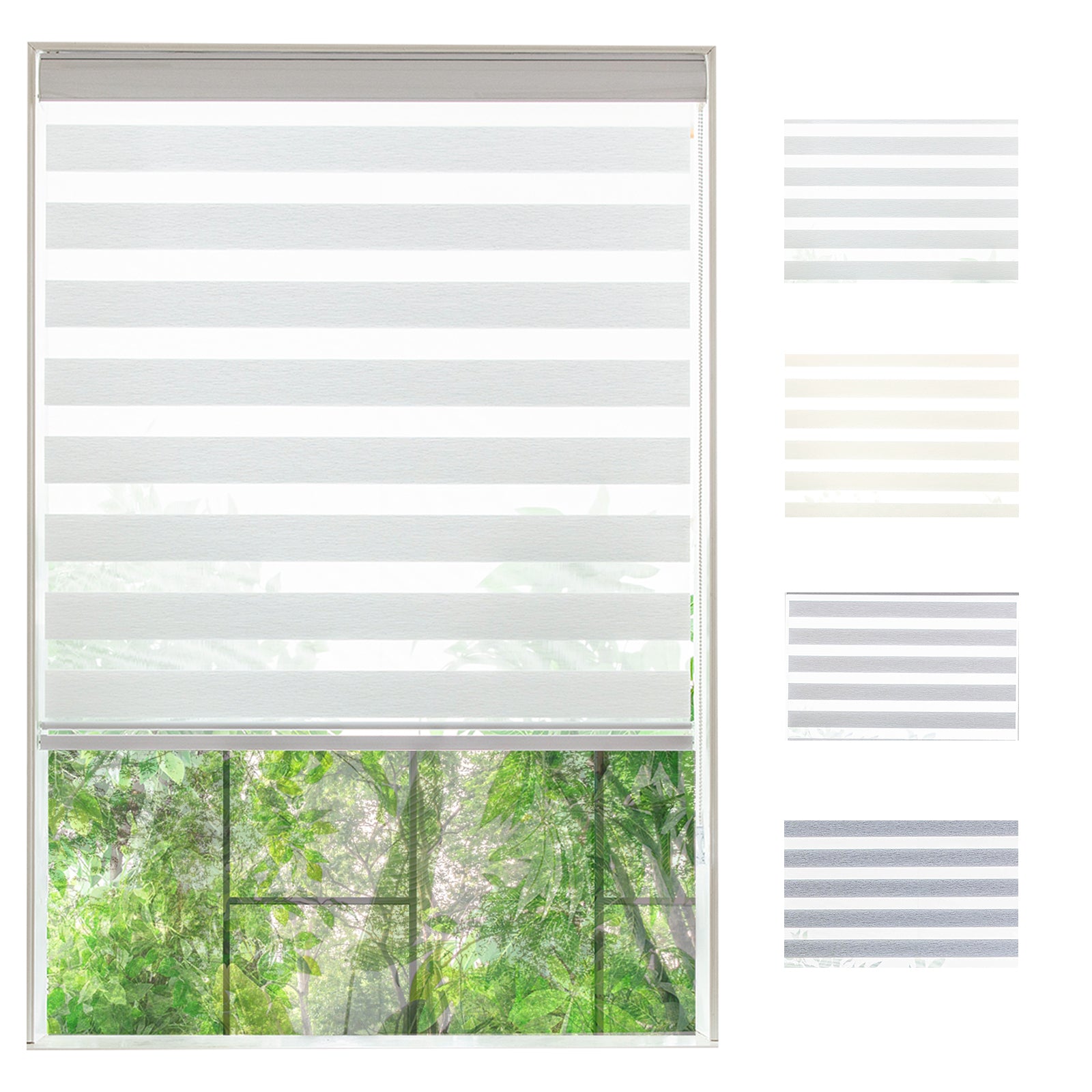 KALYSIE Zebra Roller Window Blinds,Custom Size and Color,Roller Blinds Dual Layer Roller Shade Blinds